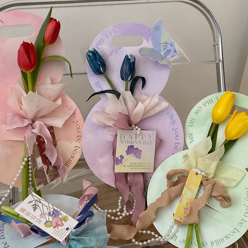 Thiệp Chúc Mừng Bó Hoa Cầm Tay DIY Sáng Tạo Trang Trí Tiệc