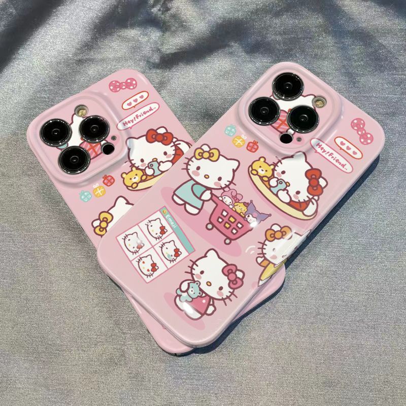 Ốp Điện Thoại Cứng Họa Tiết Hoạt Hình Mèo Kitty Dễ Thương Cho iPhone1311 14pro / max8p xsmax Apple 12 X7N7