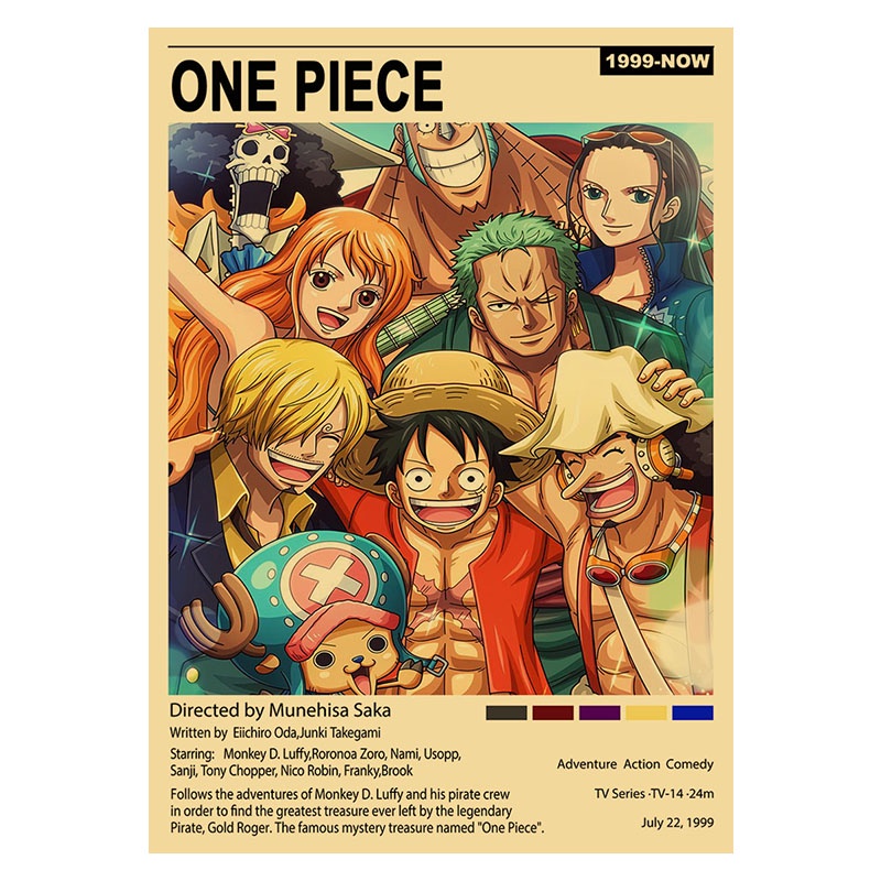 Tranh Giấy Kraft Treo Tường Họa Tiết Manga Cướp Biển Retro 42X30CM Trang Trí Phòng Ngủ / Nhà Cửa / Quán Bar