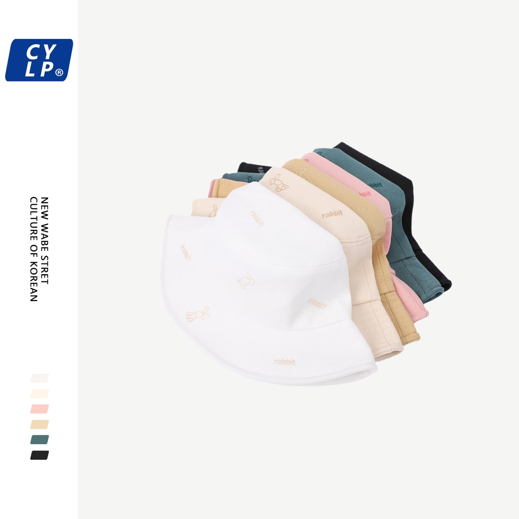 Nón Tai Bèo Thêu Hình Thỏ Dễ Thương Phong Cách Hàn Quốc Thời Trang Mùa Hè Cho Nữ