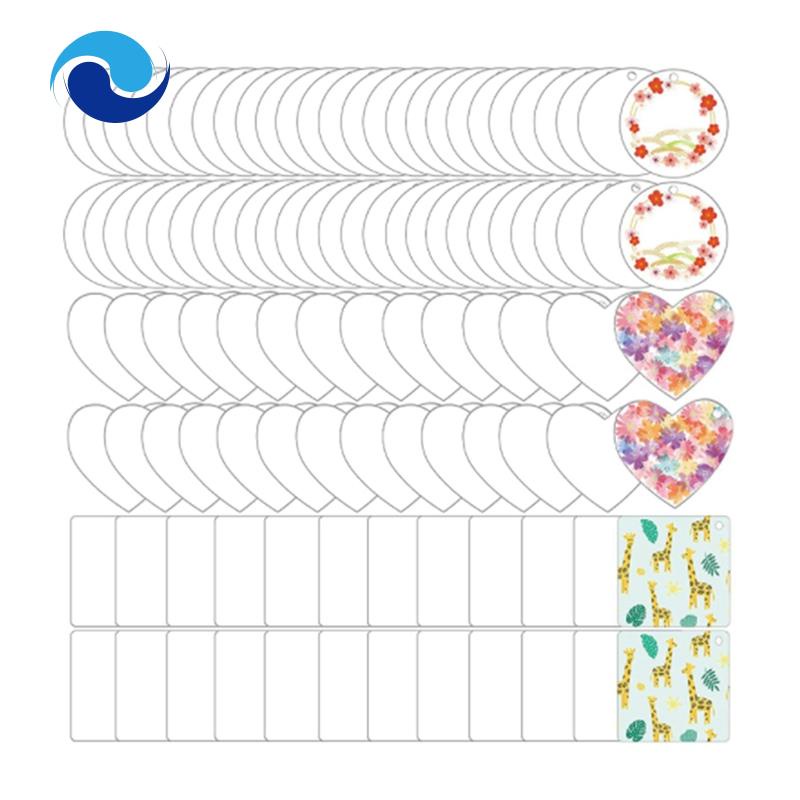 Set 100 Móc Khóa Hình Trái Tim Bằng Acrylic