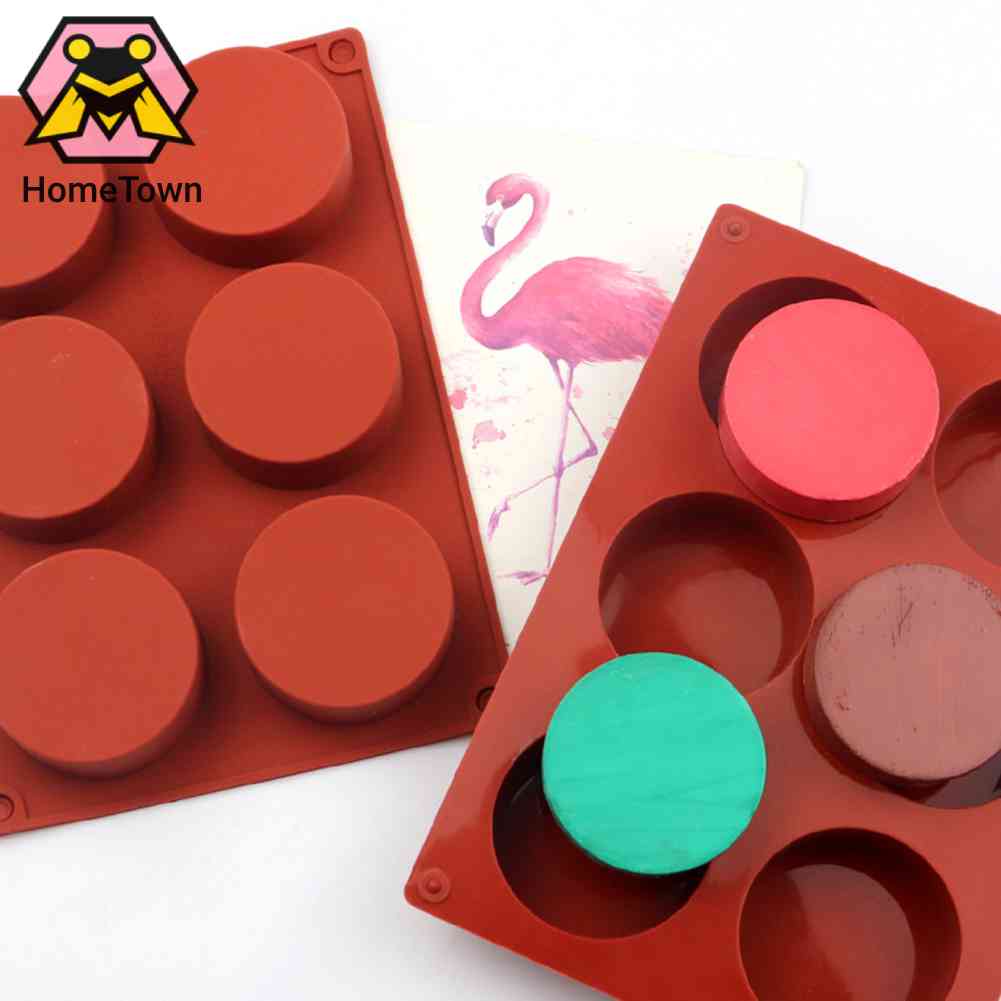 Khuôn Silicone Tròn 6 Ngăn Làm Bánh Mousse & Socola DIY