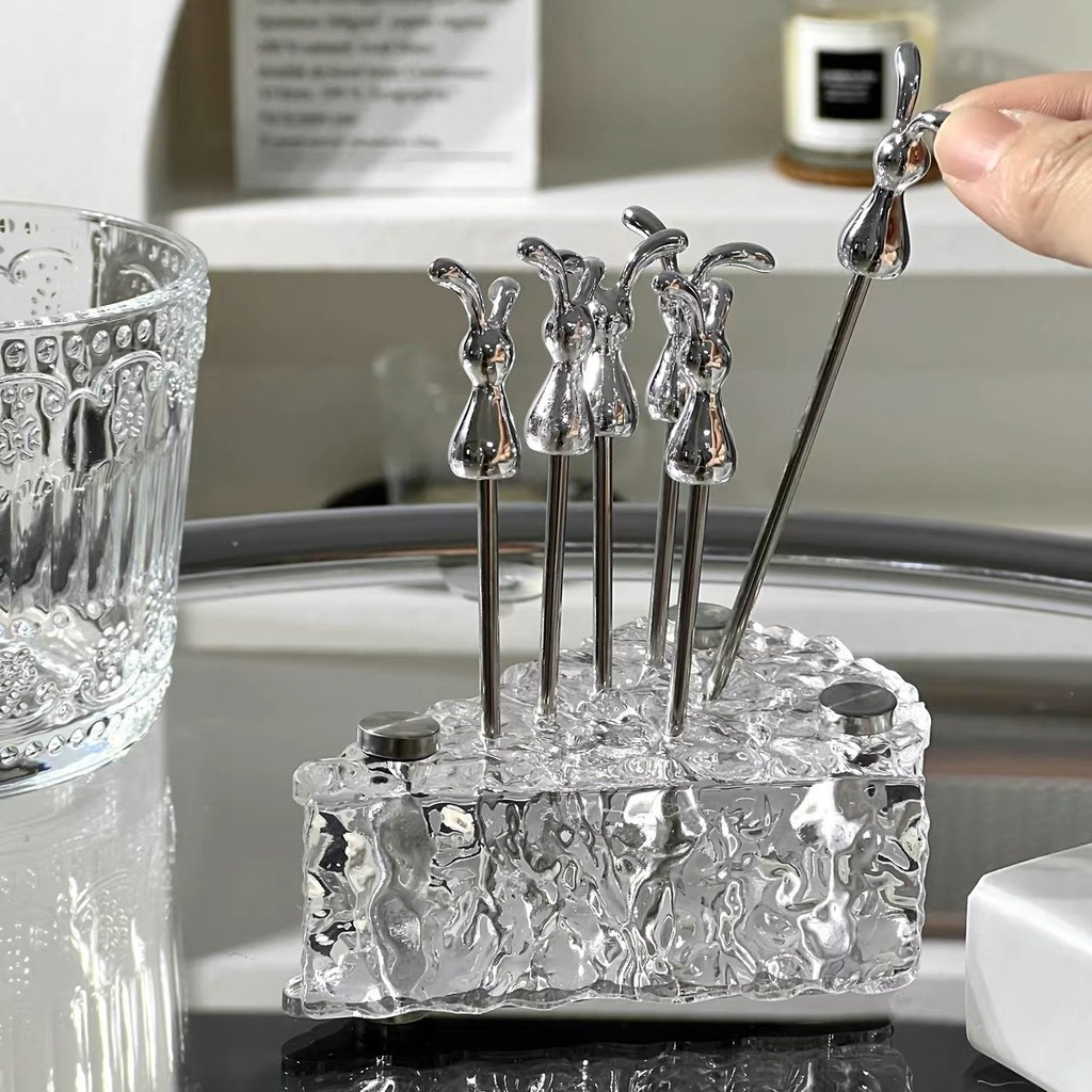 Set nĩa ăn trái cây kèm giỏ cắm hình phô mai kiểu dáng độc đáo ngộ nghĩnh