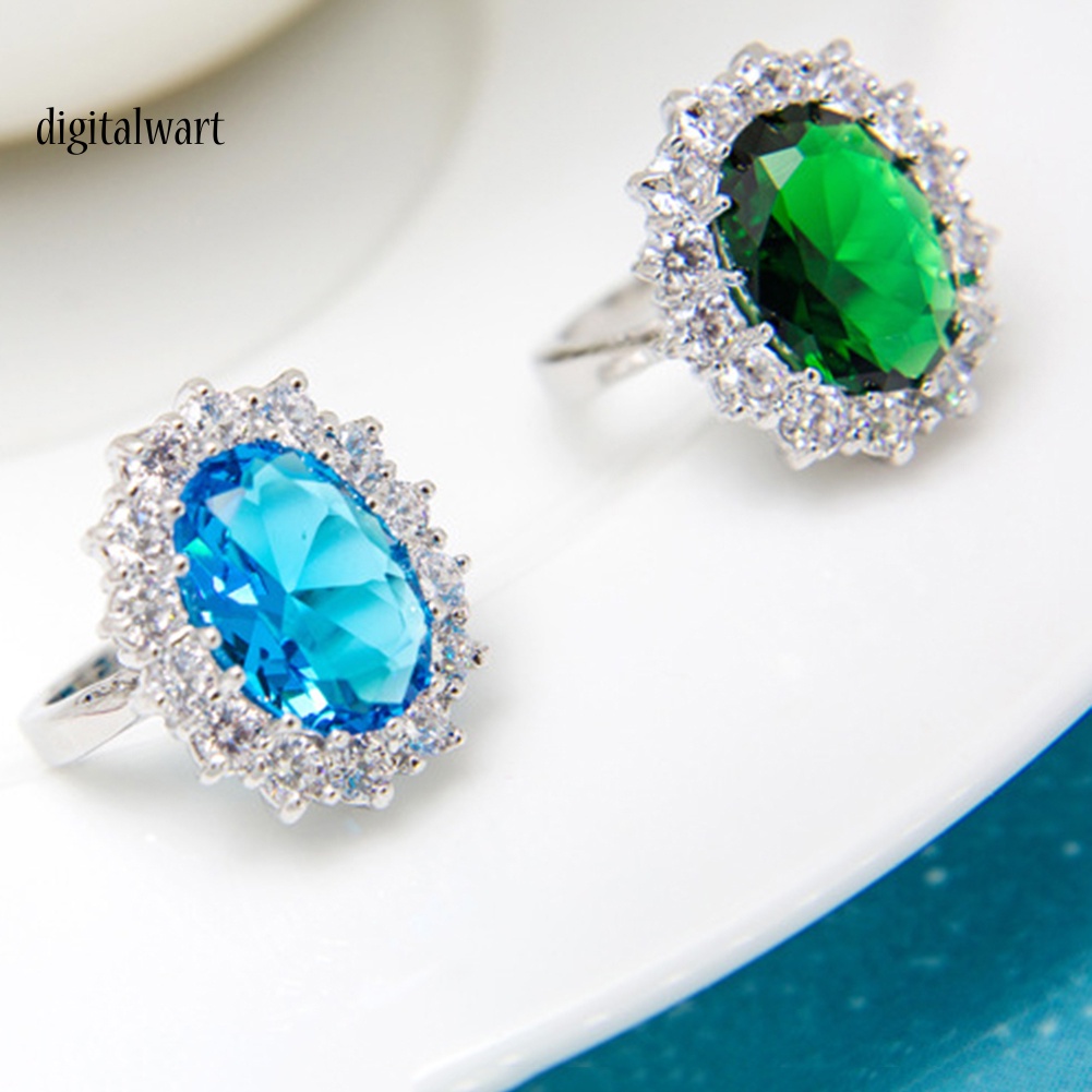 Kỹ Thuật Số| Bộ Trang Sức 3 Món Gồm Vòng cổ, Bông Tai, Nhẫn, Vòng Tay Đính Đá