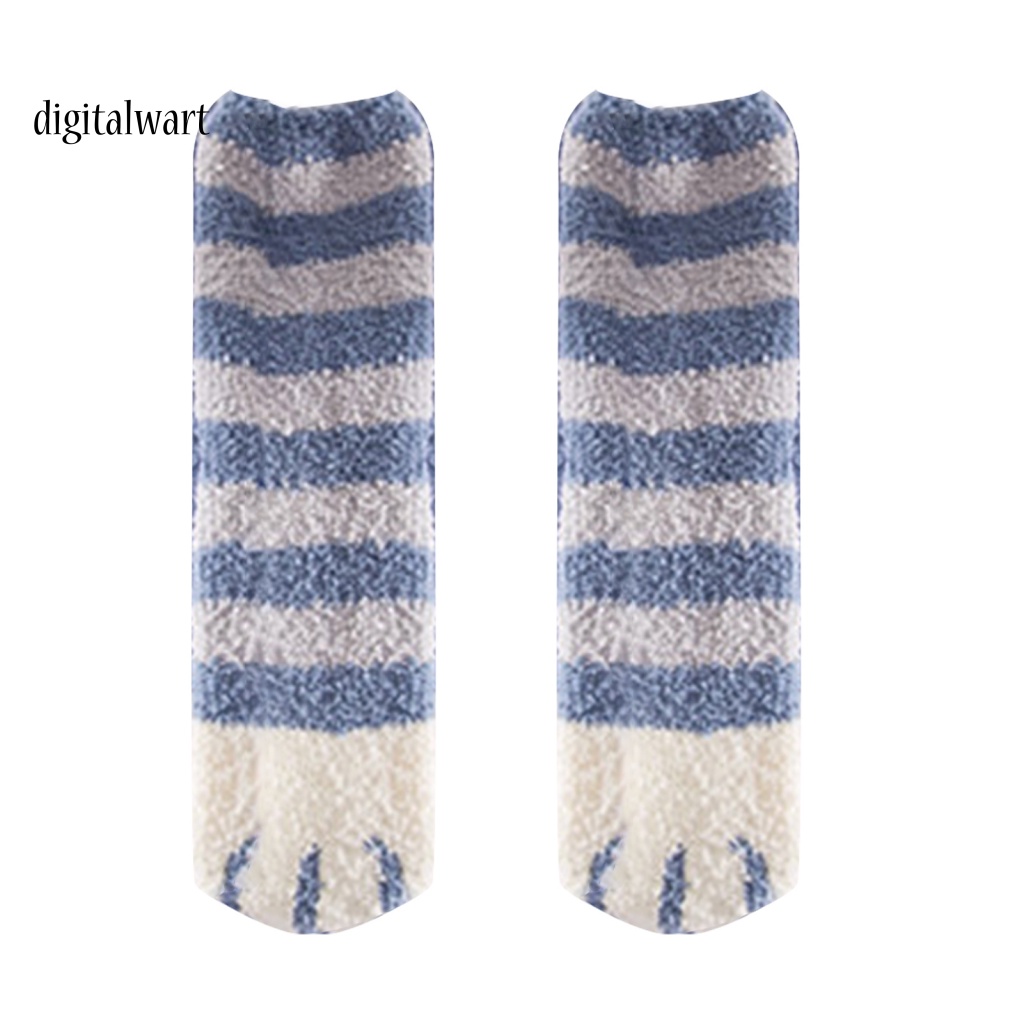 Kỹ Thuật Số| 1 Đôi Vớ Ngủ Giữ Ấm Mềm Mại Co Giãn In Hình Chân Mèo Dễ Thương