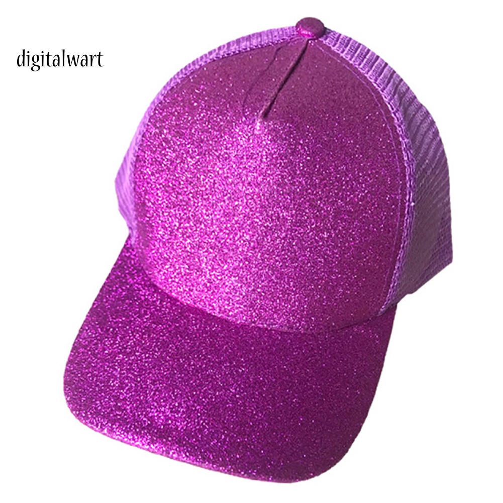 Kỹ Thuật Số| Mũ Lưỡi Trai Cotton Phối Lưới Đính Kim Tuyến Lấp Lánh Thời Trang Cho Nữ