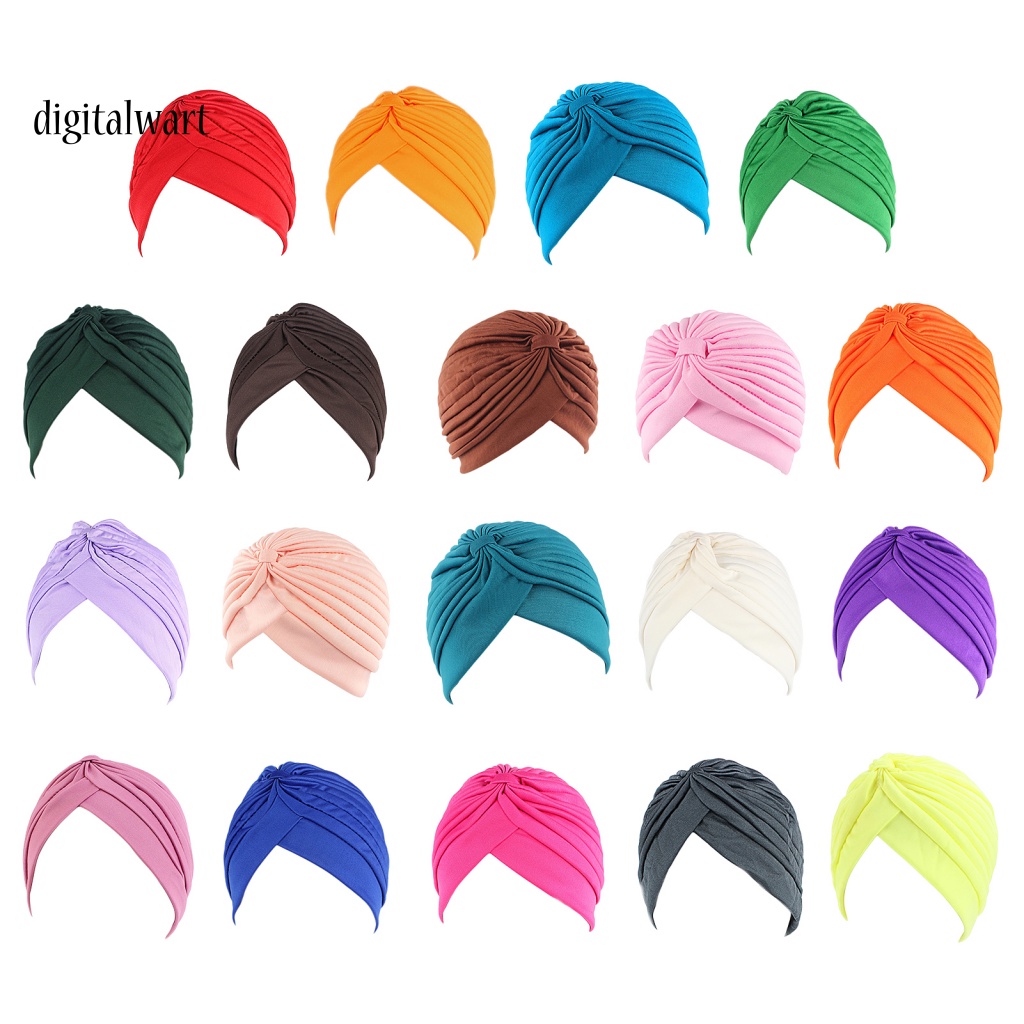 Kỹ Thuật Số| Mũ Turban Xếp Ly Co Giãn Thoáng Khí Chống Tia UV Chống Nắng Không Vành