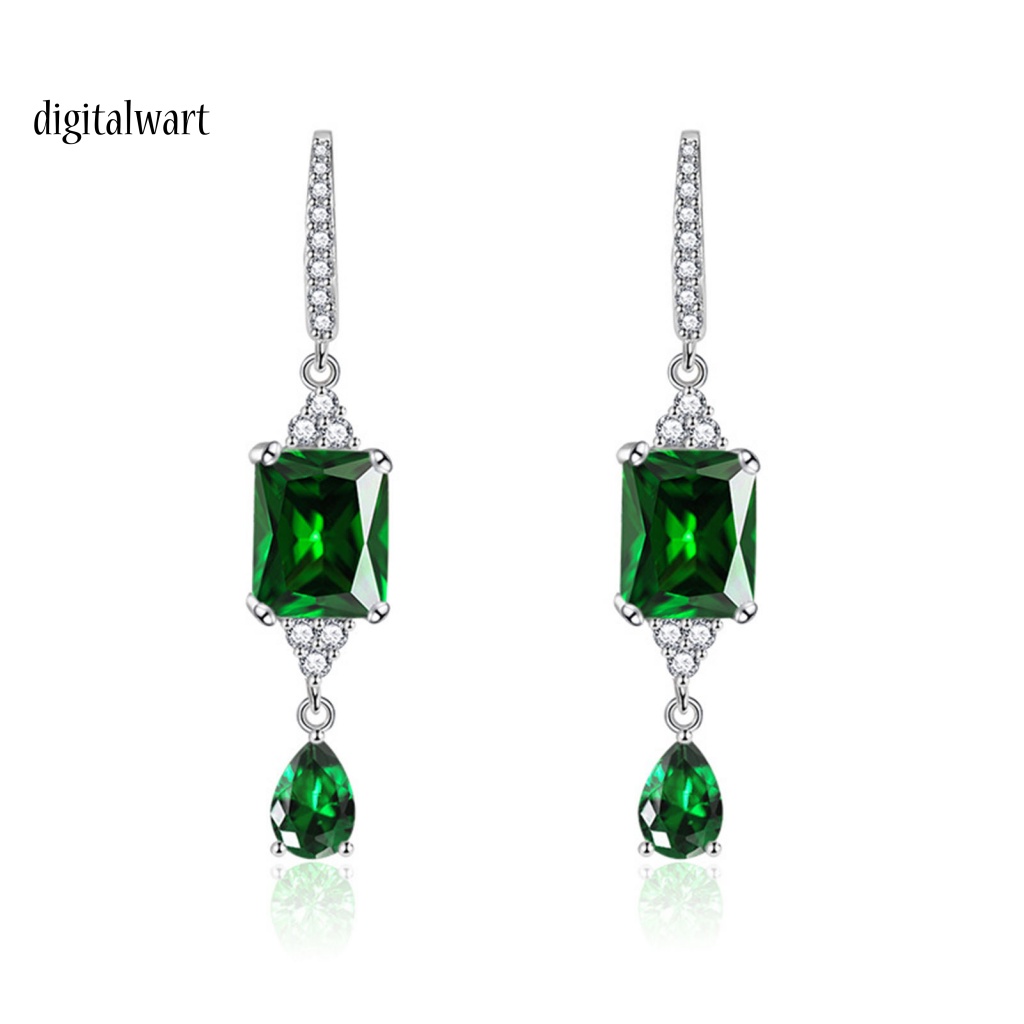 Kỹ Thuật Số| 1 Đôi Bông Tai Móc Hình Giọt Nước Đính Đá Phong Cách Vintage