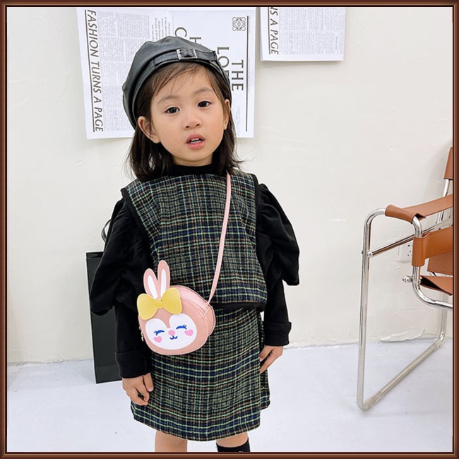 Túi Đeo Chéo Vai Mini Bằng Da Pu Họa Tiết Thỏ Hoạt Hình Dễ Thương Dành Cho Trẻ Em
