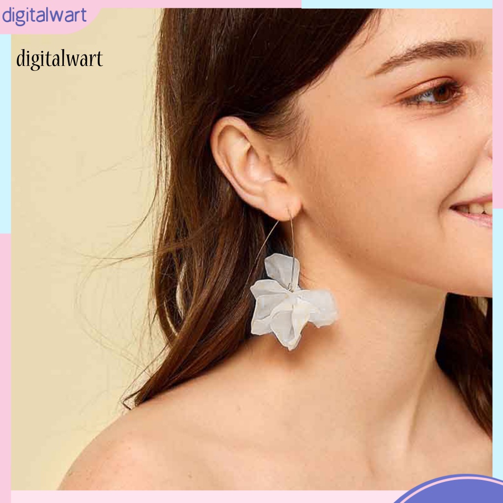 Kỹ Thuật Số| 1 Đôi Bông Tai Móc Hình Cánh Hoa Handmade Phong Cách Bohemian Thời Trang Cho Nữ