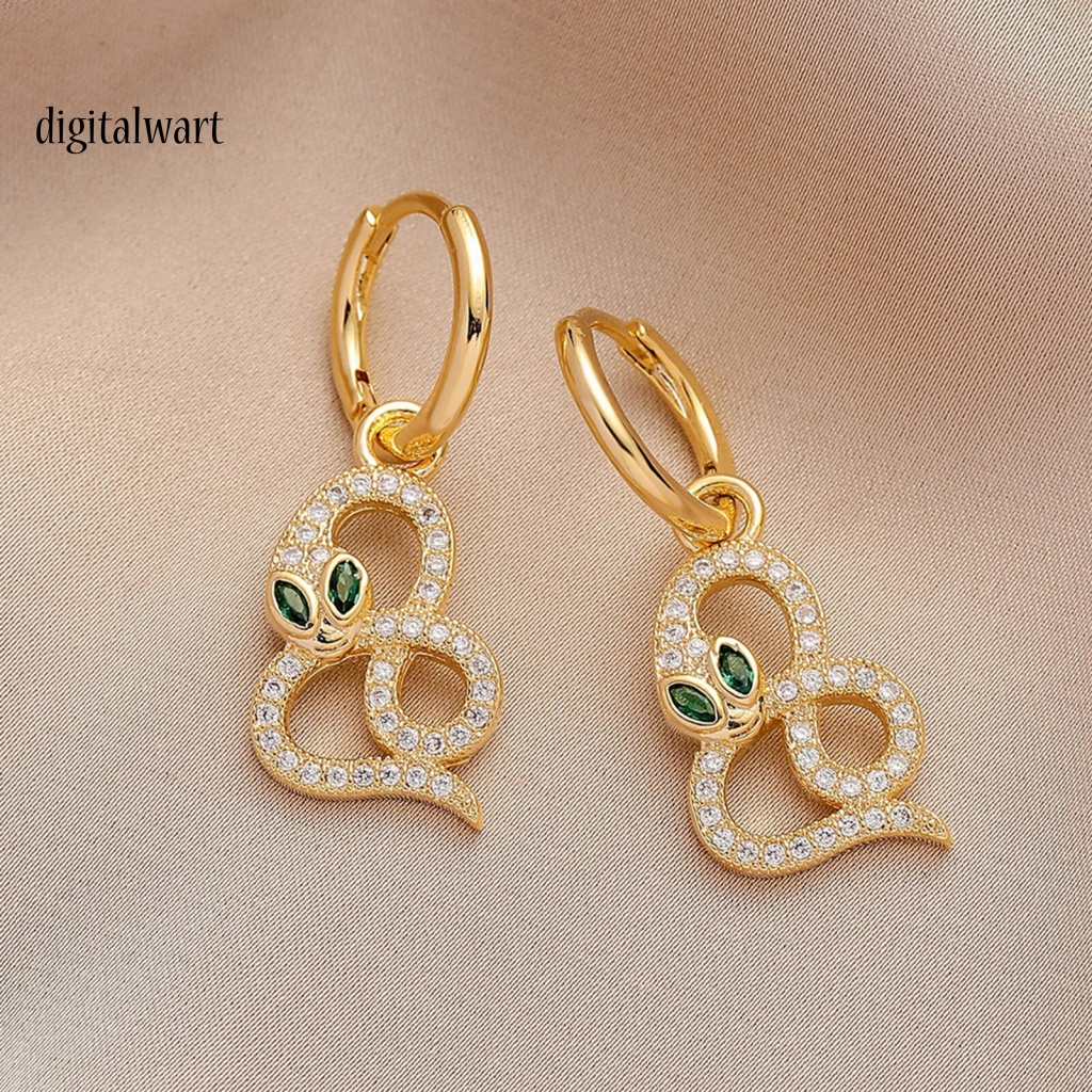 Kỹ Thuật Số| 1 Đôi Bông Tai Dáng Dài Hình Rắn Đính Đá Lấp Lánh Thời Trang Dự Tiệc