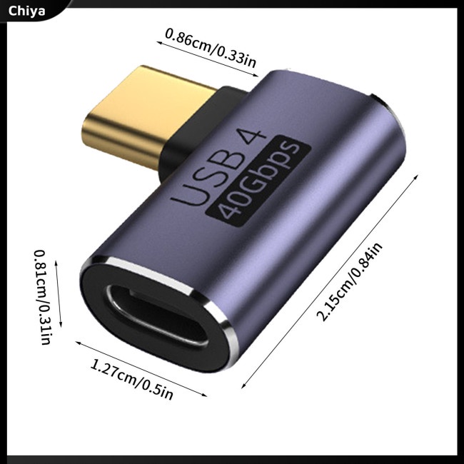 Đầu Nối Chuyển Đổi Type-C 4.0 Male Sang C Female 40gbps Pd100w Cho Thunderbolt 4 Notebook