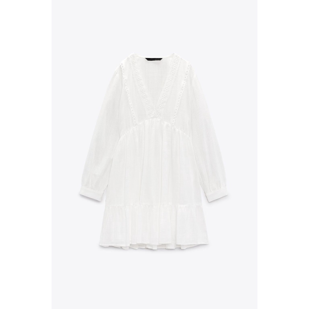 Zara Đầm mini Tay Dài Cổ Chữ V Thời Trang Mùa Hè 9878141 251