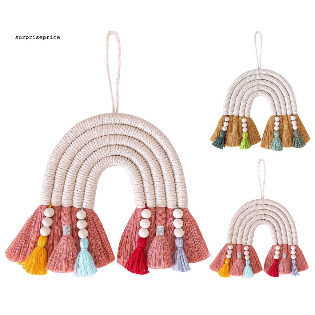 Thảm Cầu Vồng Macrame 5 Lớp Thủ Công Tối Giản Thân Thiện Với Môi Trường Trang Trí Tường Nhà