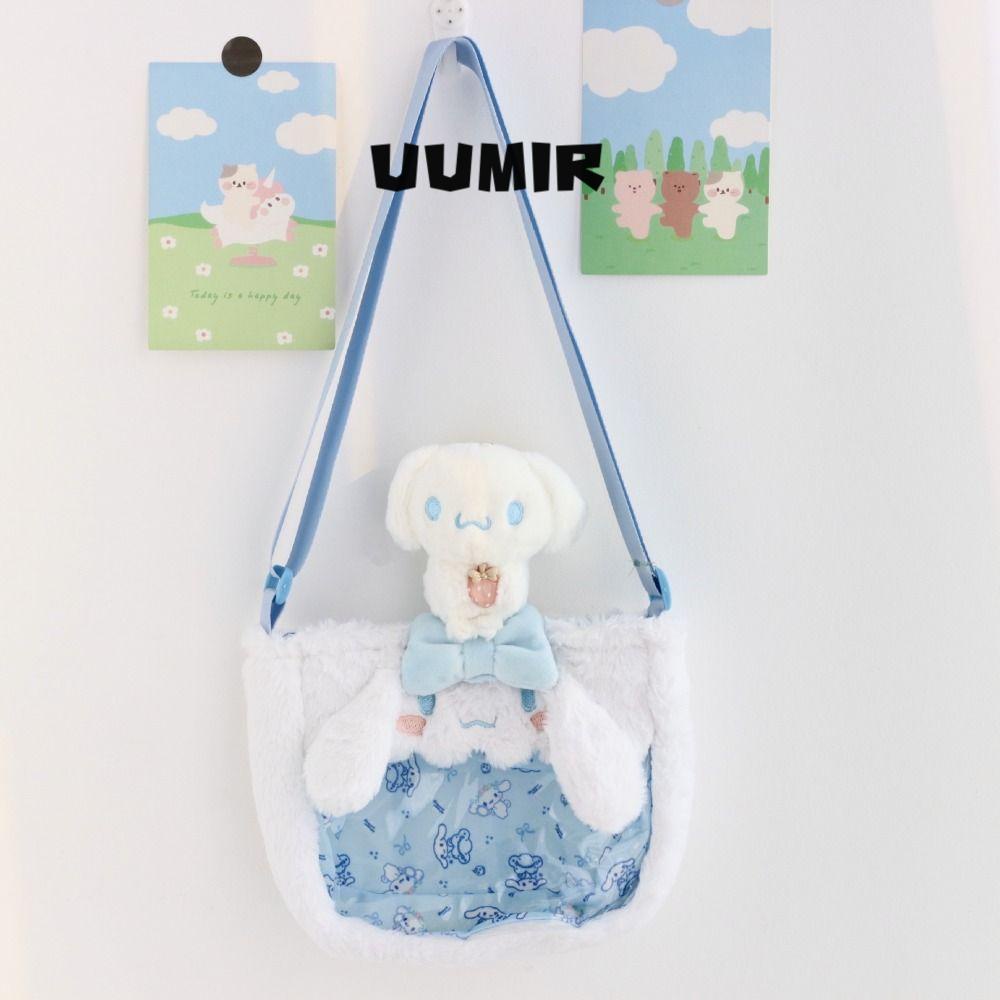 UUMIR Túi Đeo Chéo Trong Suốt Phối Lông Xinh Xắn Theo Phong Cách Nhật Bản