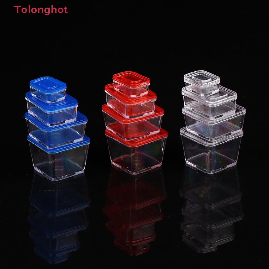 Bộ 4 Hộp Cơm Trưa Mini Tỉ Lệ 1 / 12 Dùng Trang Trí Nhà Búp Bê