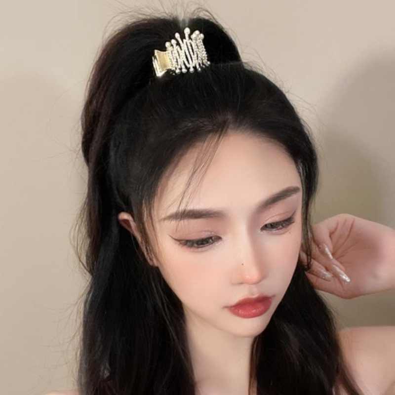 Kẹp Tóc Kim Loại Đính Đá Và Ngọc Trai Thời Trang Cho Nữ