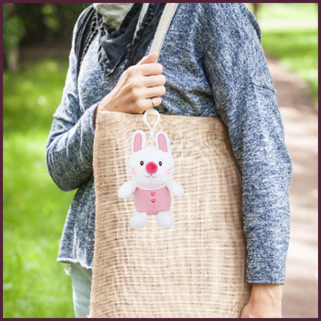 Móc Khóa Thỏ Nhồi Bông Mặt Cười Dễ Thương