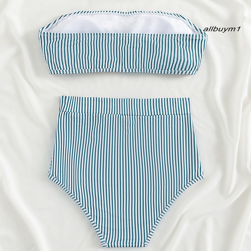 Bộ Bikini 2 Mảnh Họa Tiết Kẻ Sọc Màu Sắc Thời Trang Mùa Hè Nhanh Khô Cho Nữ