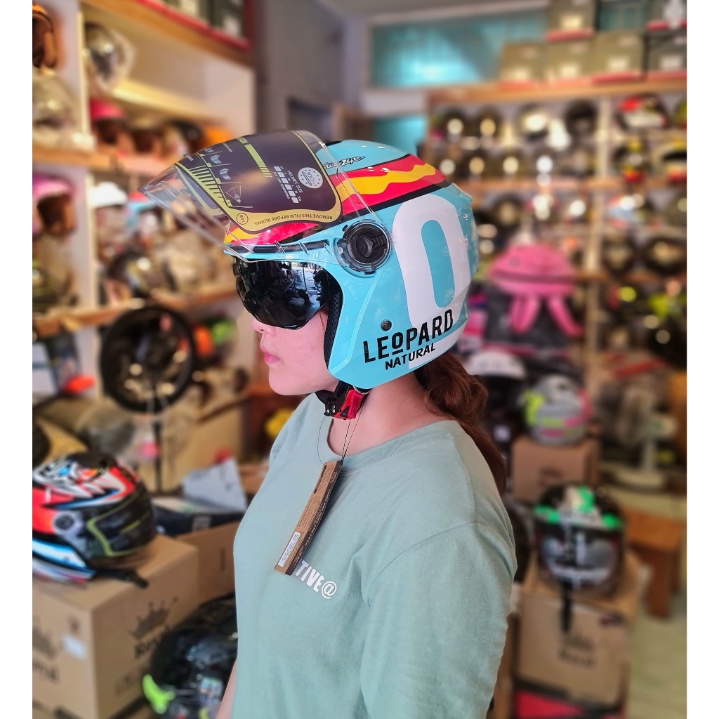 Nón bảo hiểm 3/4 Royal M668 tem Leopard chính hãng cao cấp