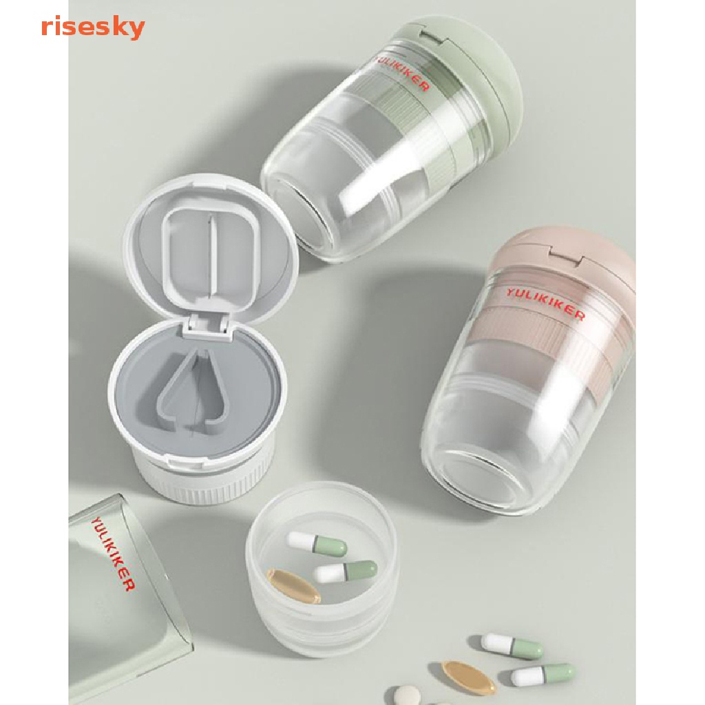 Hộp Đựng Thuốc 4 Trong 1 Có Giá Đỡ Và Cốc Nước Tiện Dụng