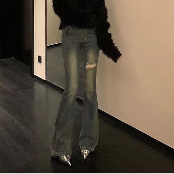 DIDIKA Quần Denim Ống Loe Ôm Dáng Co Giãn Phong Cách Hàn Quốc Thời Trang Xuân Thu 2023 Mới