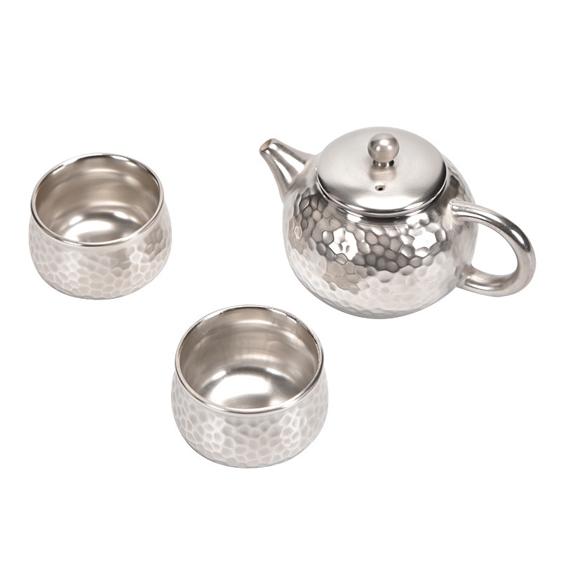 Bộ Ấm Trà Bằng Gốm Sứ Mạ Vàng / Bạc Thiết Kế Đơn Giản Tiện Lợi Dễ Sử Dụng