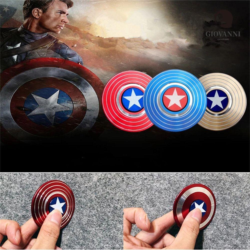 Con quay đồ chơi Fidget Spinner Captain America bằng kim loại cổ điển giảm stress GIOVANNI