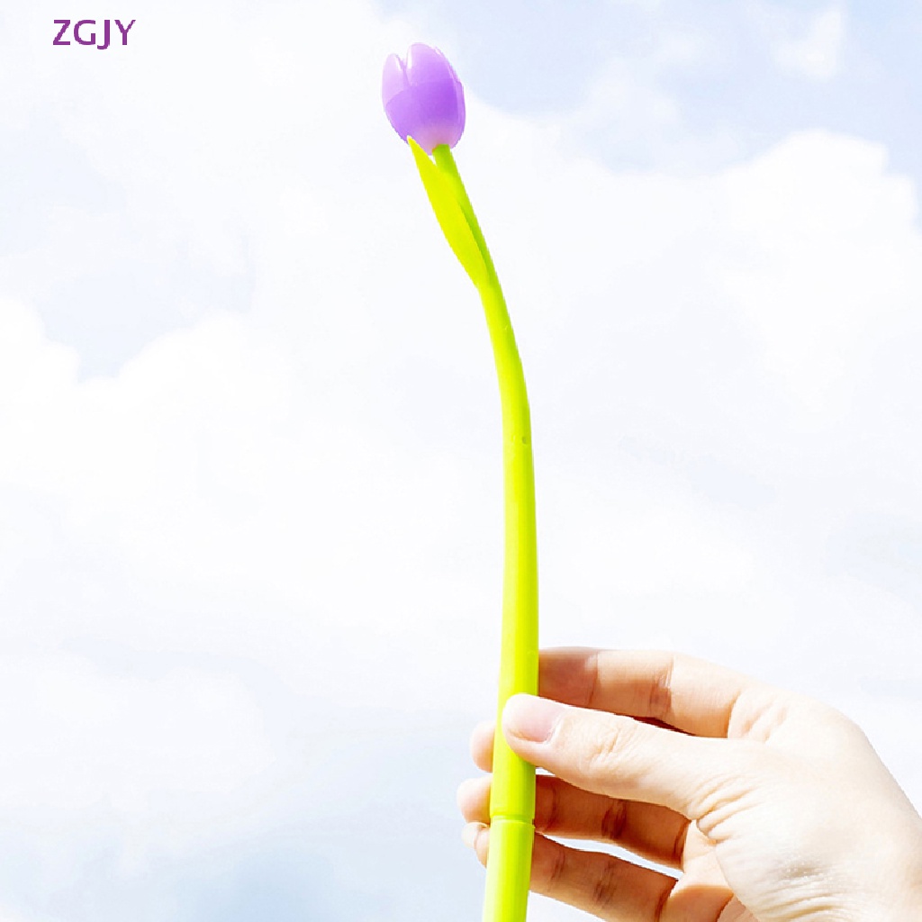 1 Cây Bút Mực Gel Bằng Silicon Hình Hoa Tulip Thay Đổi Màu Sáng Tạo Cho Học Sinh Mới