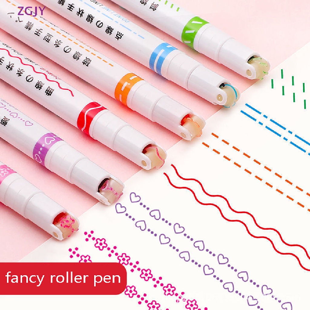 Bút Đánh Dấu Đường Cong 6 Màu Pastel Trang Trí Nghệ Thuật Cho Vẽ