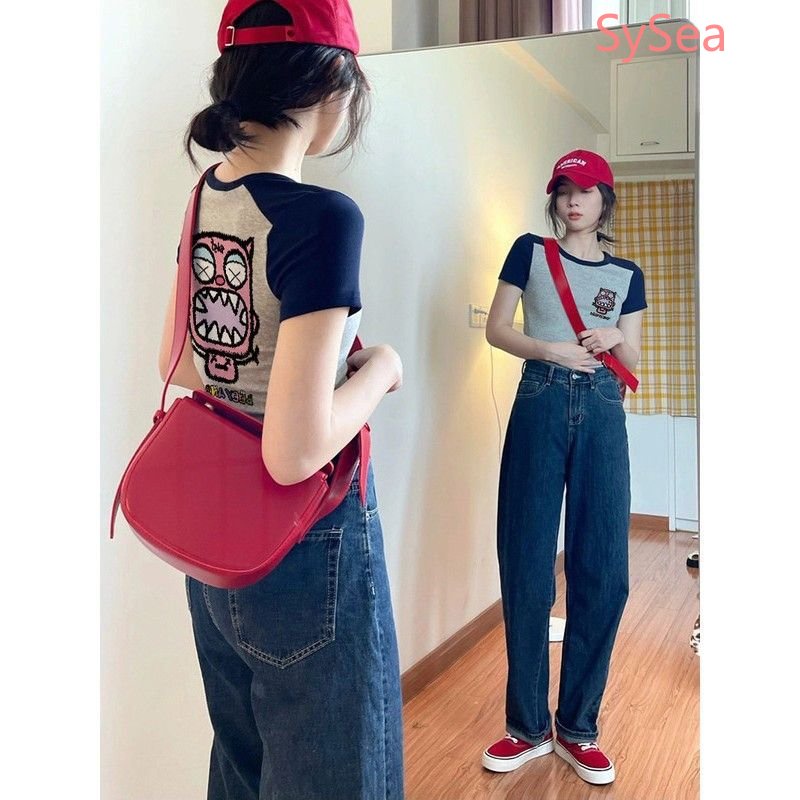 Áo Thun Ngắn Cổ Tròn Thời Trang Mùa Hè Quyến Rũ Cho Nữ