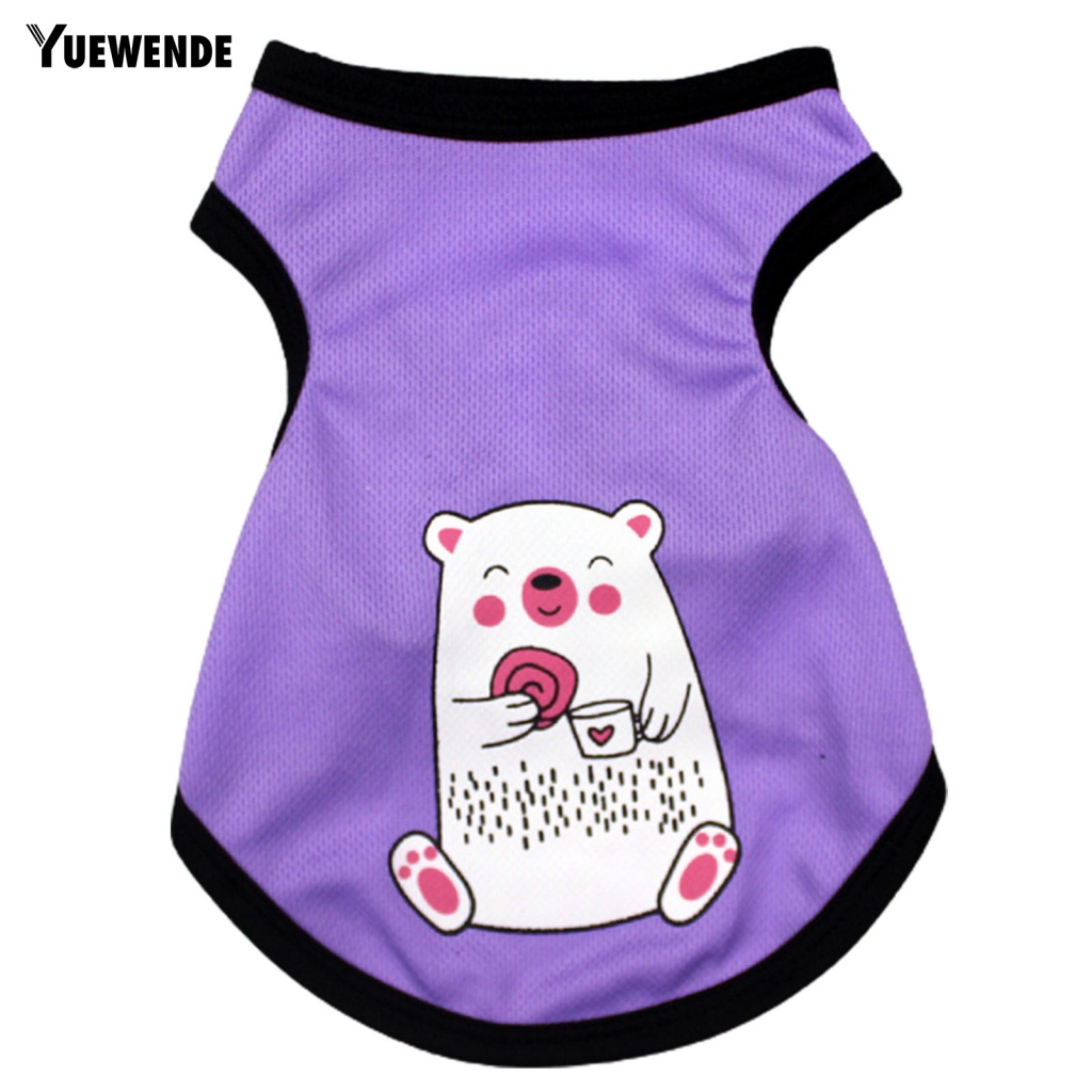 Áo Không Tay In Họa Tiết Hoạt Hình Thời Trang Cho Thú Cưng