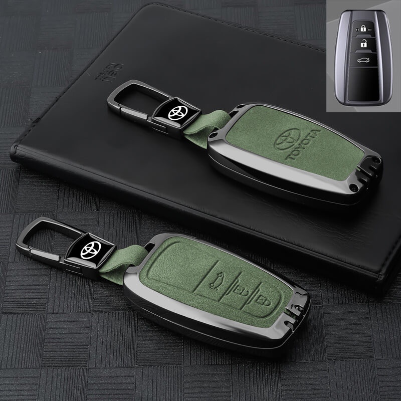 Vỏ Da + Kim Loại Bảo Vệ Chìa Khóa Xe Hơi Toyota All-New Camry / Corolla Altis / Cross 2019-2023 Vios
