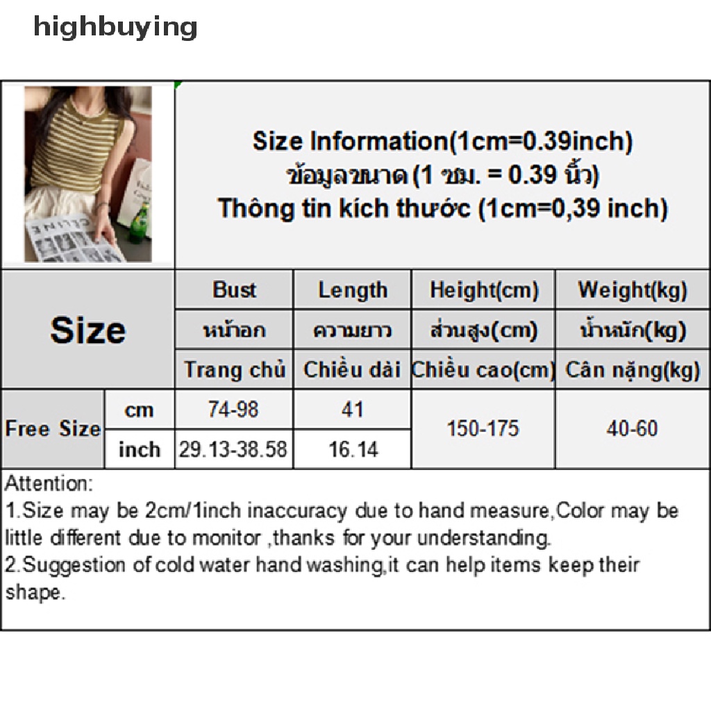 Áo Hai Dây Dệt Kim Cổ Tròn Họa Tiết Kẻ Sọc Phong Cách Retro Cho Nữ