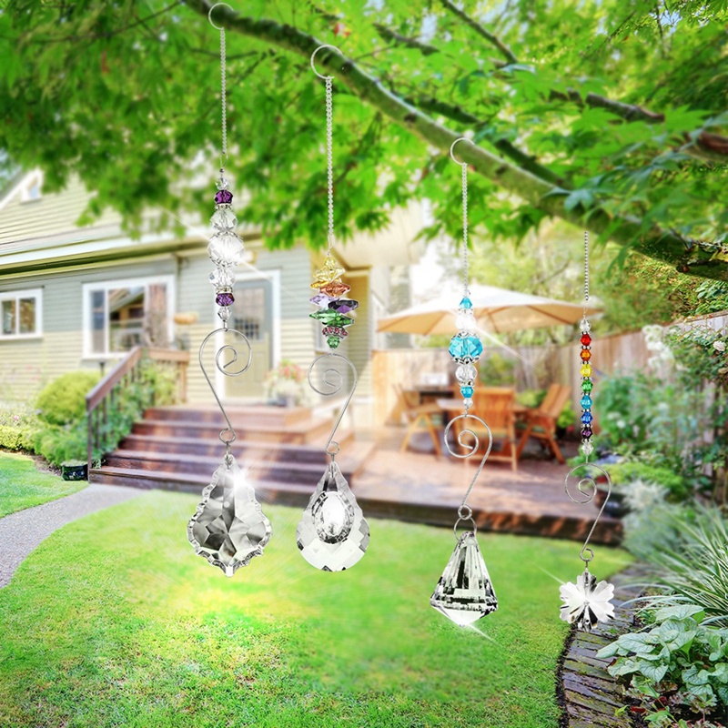 Set 7 Vòng Bắt Giấc Mơ Màu Cầu Vồng Treo Trang Trí Cửa Sổ