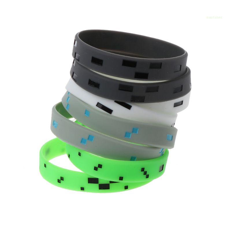 Set 8 Vòng Tay Silicon Pixelated Miner Cho Các Bữa Tiệc