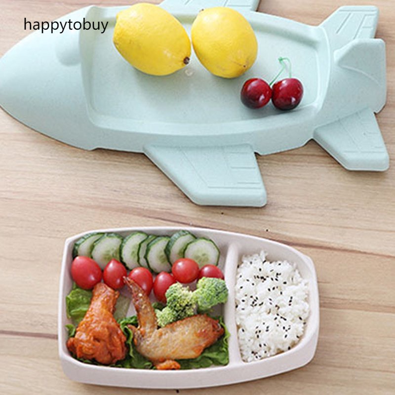 Đĩa Ăn Bằng Sợi Tre Hình Máy Bay Hoạt Hình Dễ Thương Cho Trẻ Sơ Sinh < HP >