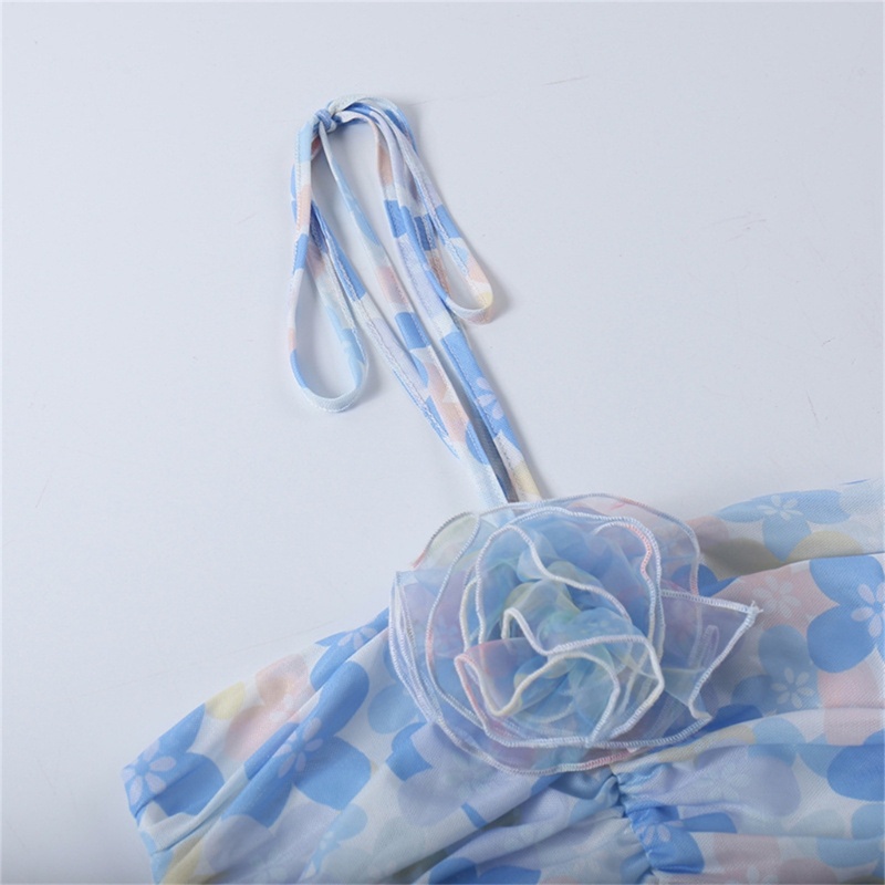 Áo Croptop Trễ Vai Phối Lưới In Họa Tiết Hoa 3D Phong Cách Vintage Thời Trang Mùa Hè Quyến Rũ Cho Nữ