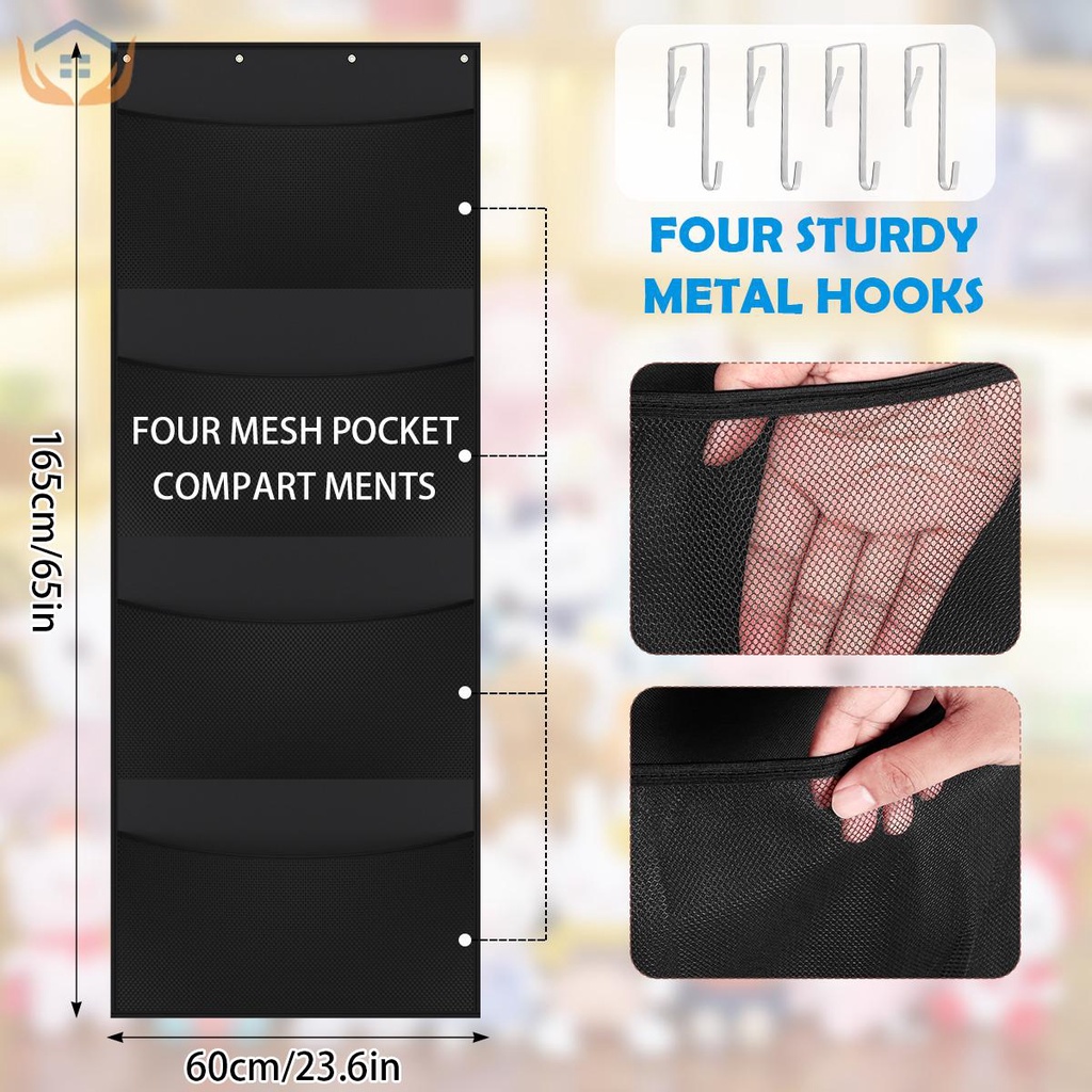 Túi Đựng Đồ Chơi Nhồi Bông Hình Động Vật Treo Cửa Ra Vào Với 4 Túi Lớn Cho Bé shoptkc4148