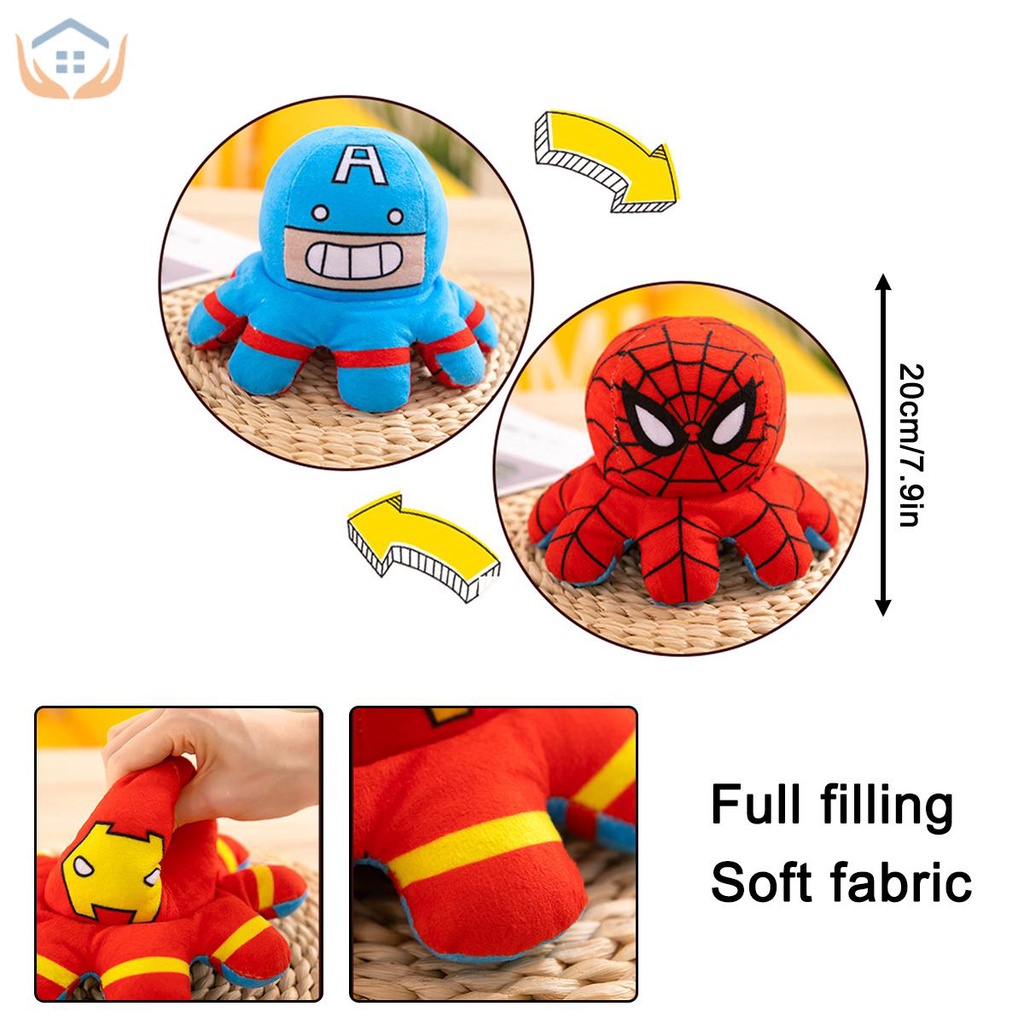 Thú Nhồi Bông Hình Bạch Tuộc / Người Nhện Hai Mặt Lật Cho Bé Tkc6368