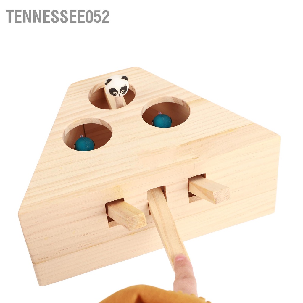 Tennessee052 Thú Cưng Đánh Gophers Đồ Chơi Đa Năng 3 Lỗ Ngộ Nghĩnh Bằng Gỗ Gopher Cho Mèo Con
