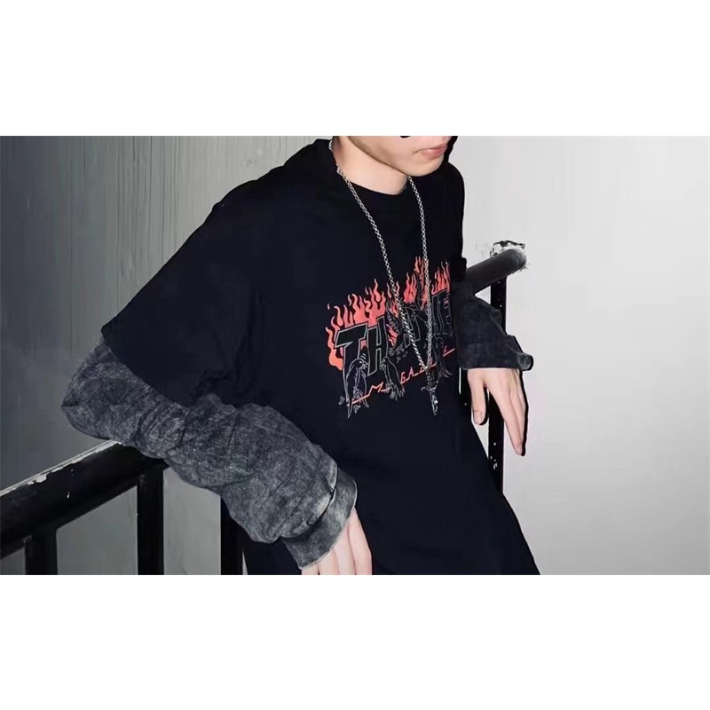 Áo Thun Cotton Tay Ngắn Dáng Rộng In Chữ Đục Lỗ Plus Size Cho Nam Nữ