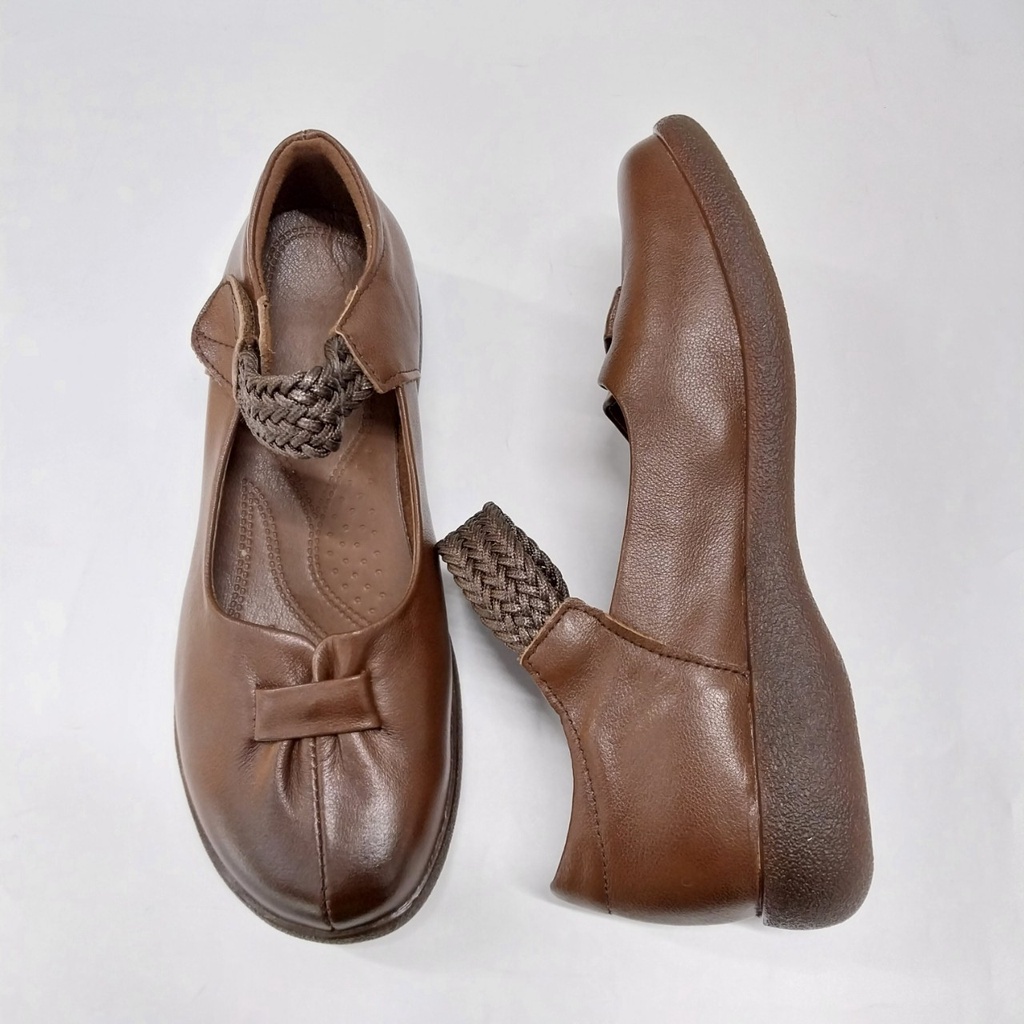 Giày VNXK da, quai ngang dính, đế cao su mềm