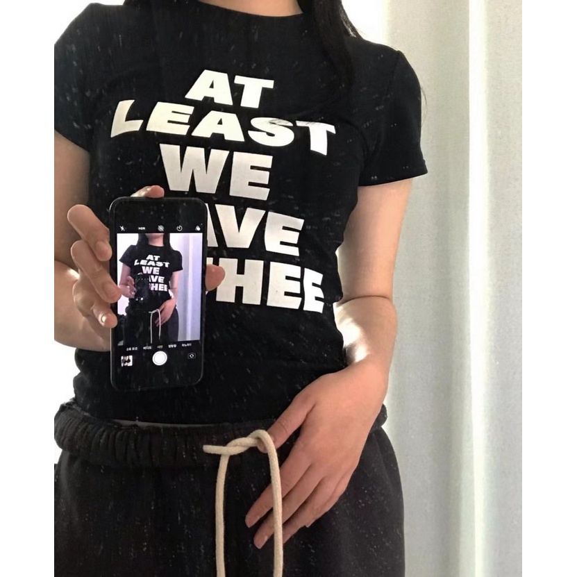 Youhee Hàng Có Sẵn Áo Thun Ngắn Tay In Chữ Phong Cách Niche Hàn Quốc Mỏng-Fit Slimmer Look