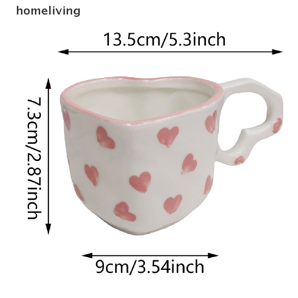 Cốc Sứ Uống Trà / Cà Phê Hình Trái Tim Dễ Thương Dùng Làm Quà Tặng Sinh Nhật