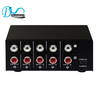 Thiết bị chia tín hiệu âm thanh rca 1 trong 4