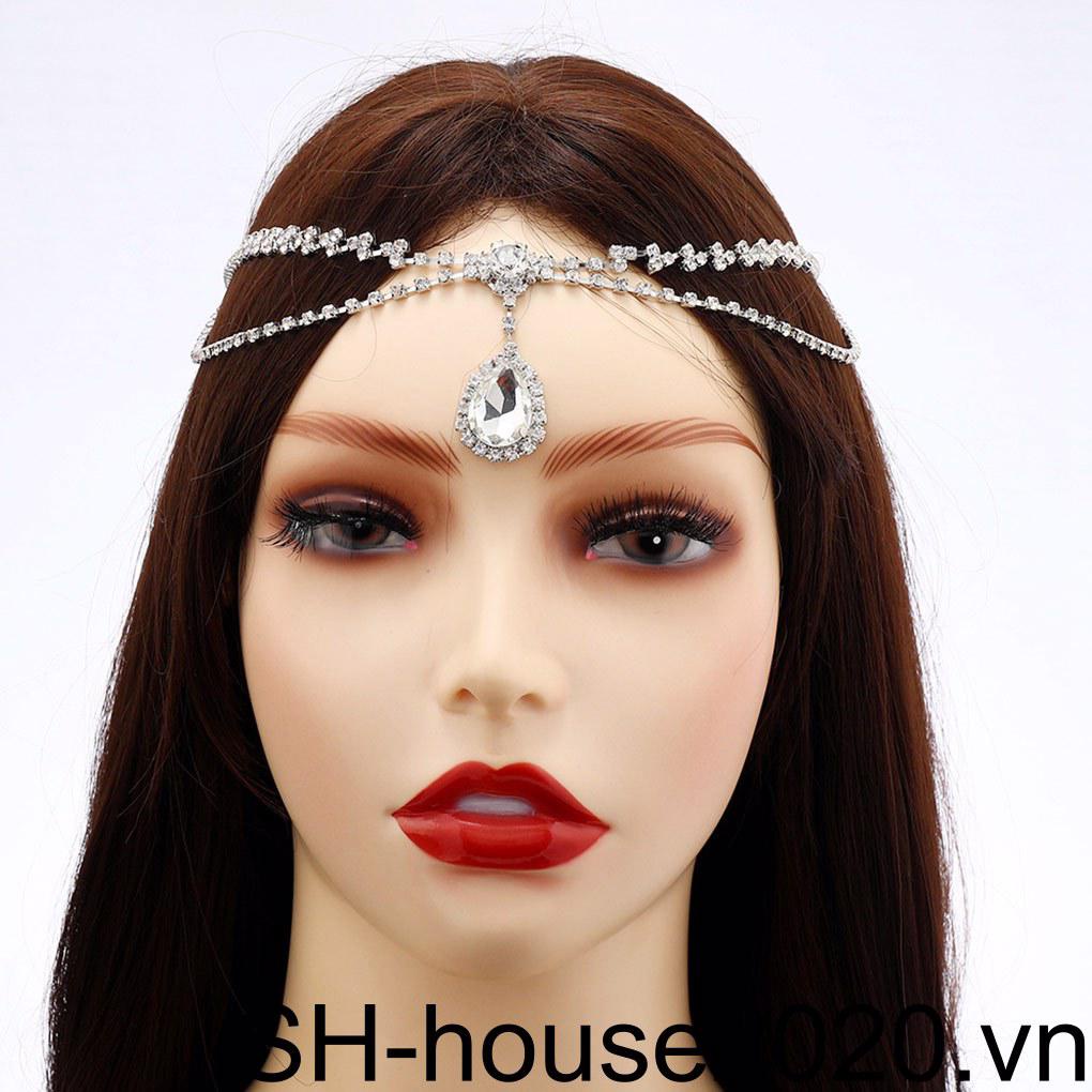 Băng Đô Cài Tóc Đính Đá Hình Giọt Nước Thời Trang Cho Nữ