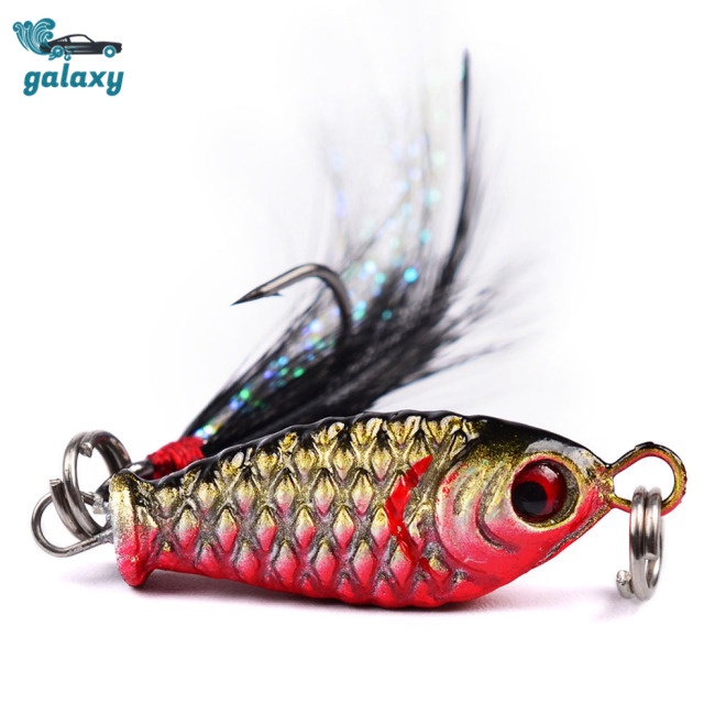 Bộ 4 Mồi Câu Cá Mini 3cm 6g 6g Kèm Móc Câu Hình Lông Vũ