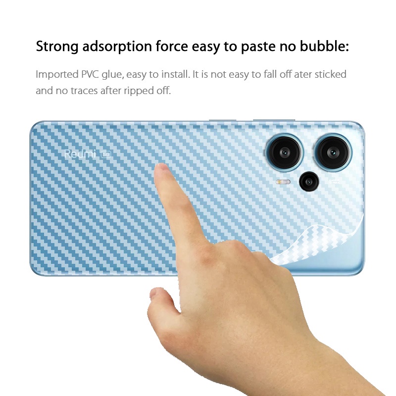 Phim Dán Lưng Họa Tiết Sợi Carbon Chống Trầy Cho Redmi Note 12 Turbo Note12 5G 2023 Xiaomi
