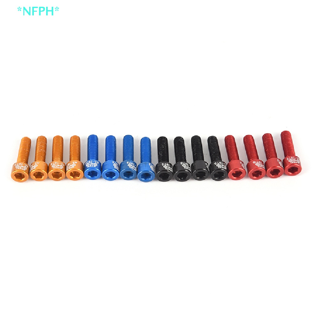 Bộ 4 Ốc Vít M5 X 17Mm Bằng Hợp Kim Nhôm Gắn Tay Lái Xe Đạp Mới